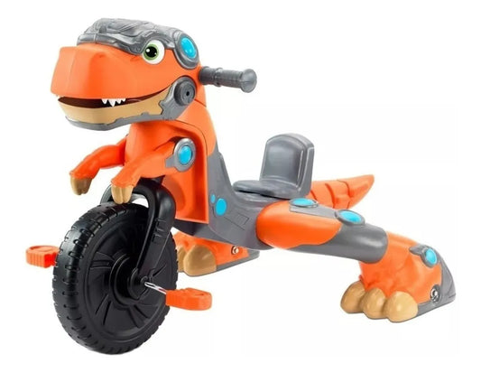 Triciclo Dino Mordedor Sonidos De T-rex Little Tikes Cd Naranja