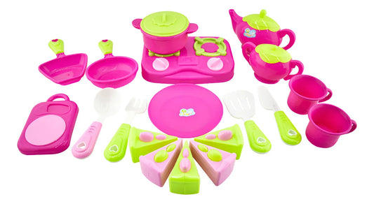 Juego De Cocina Juguete 19 Pz Funny Kitchen Set Bestway Rosa/verde