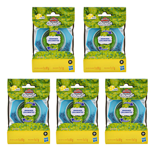 Play Doh Crystal Crunch Pack 5 Piezas 250g Hasbro Verde