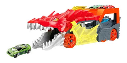 Hot Wheels City Lanzador Remolque De Dragon Rojo Mattel Rojo