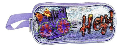Mochila Lonchera Lapicera Gato Lentejuela Reversible Wilys Violeta