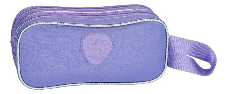 Mochila Lonchera Lapicera Gato Lentejuela Reversible Wilys Violeta