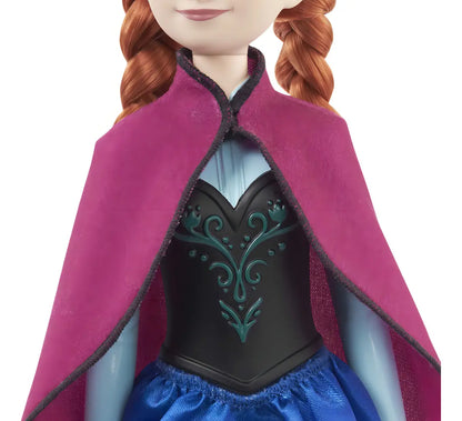Disney Frozen Anna Vestido Azul Muñeca 29cm Mattel