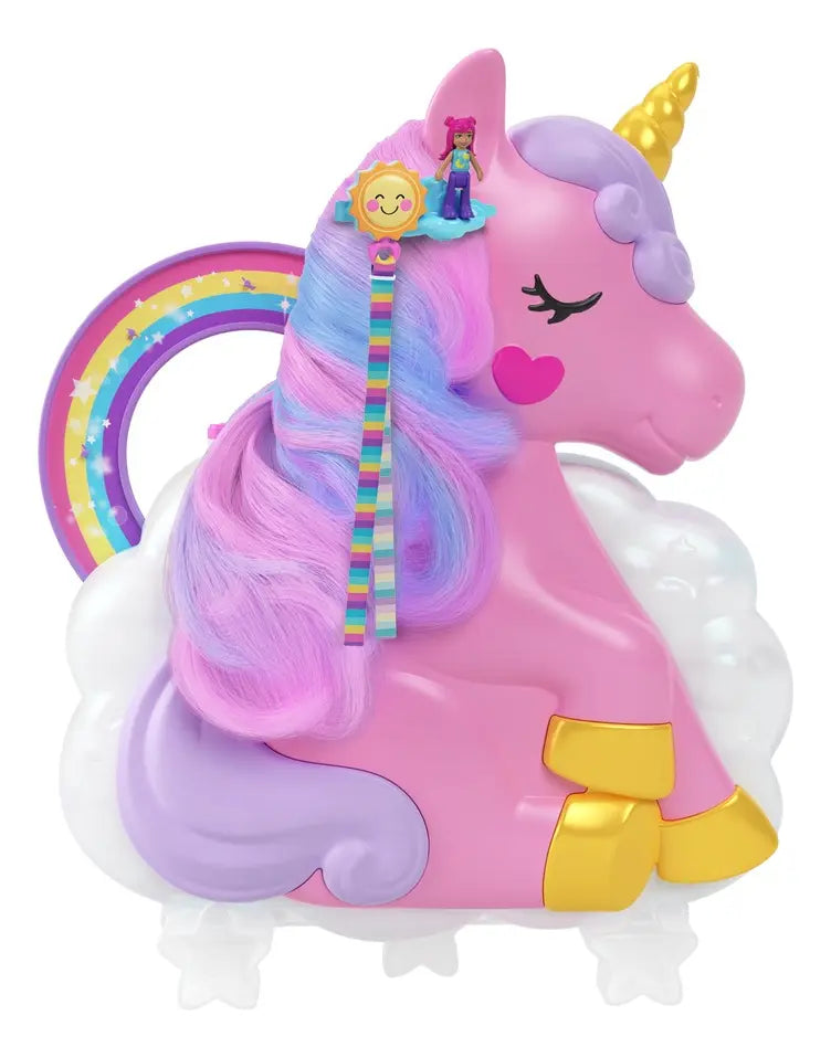 Polly Pocket Set Salon De Belleza Unicornio Arcoiris Mattel