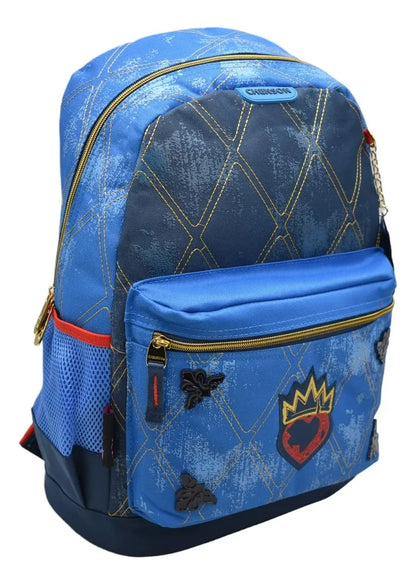Mochila Y Lapicera Descendientes Corazon Primaria Chenson Azul Bordado