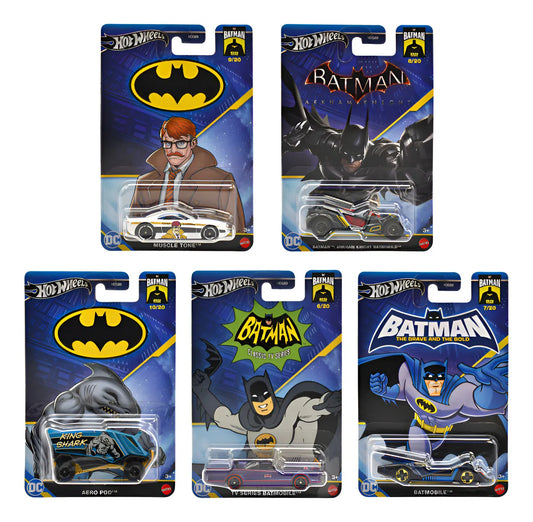 Hot Wheels Batman Hdg89 Pack 5 Vehiculos #8 Mattel Multicolor