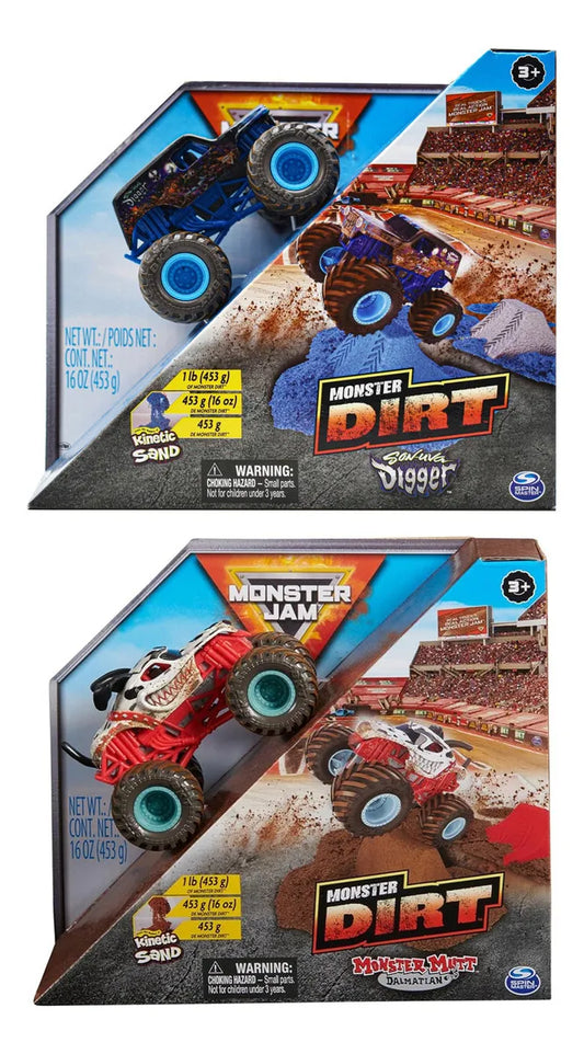 Monster Jam Dirt Pack Son Uva Y Monster Mutt Spin Master Azul