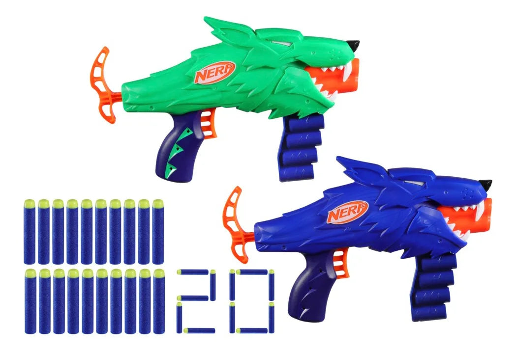 Lanzador Nerf Wild Wolfpack Azul