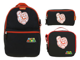 Mochila Lonchera Lapicera Super Mario Mb66505 Chenson Negro Estampado