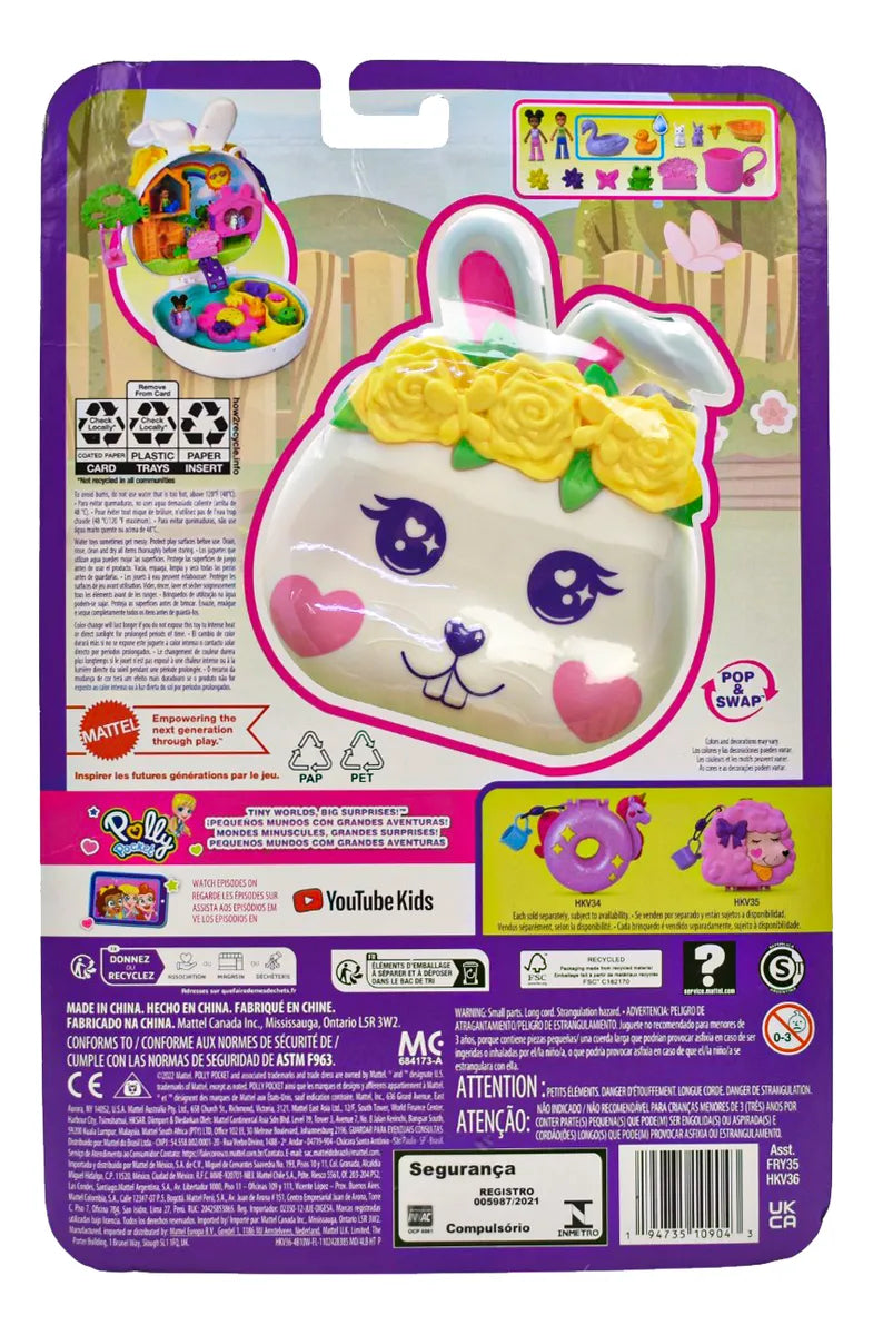 Polly Pocket Pack Estuche De Conejo Y Erizo Mattel