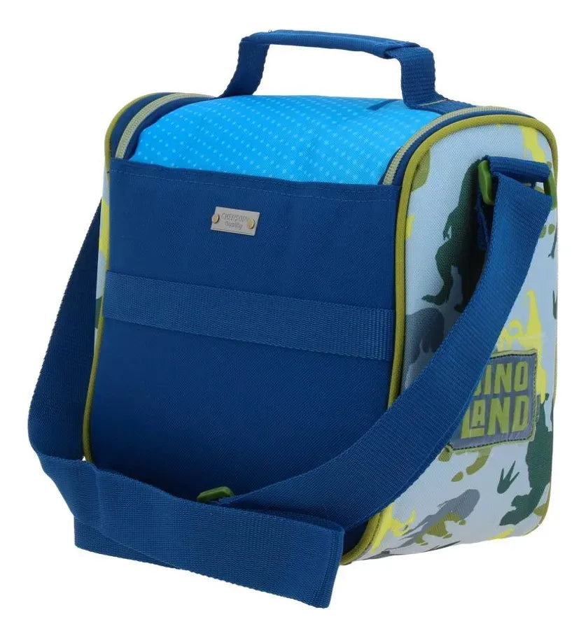 Chenson Blue Printed Wheeled Backpack Kit 2pc Dino Land No Sound Primary School