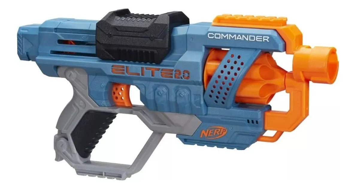 Nerf Commander 12 Dardos Pack 4 Pistolas Hasbro Azul