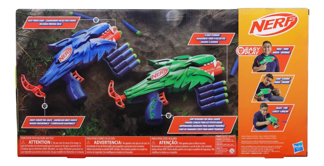 Lanzador Nerf Wild Wolfpack Azul