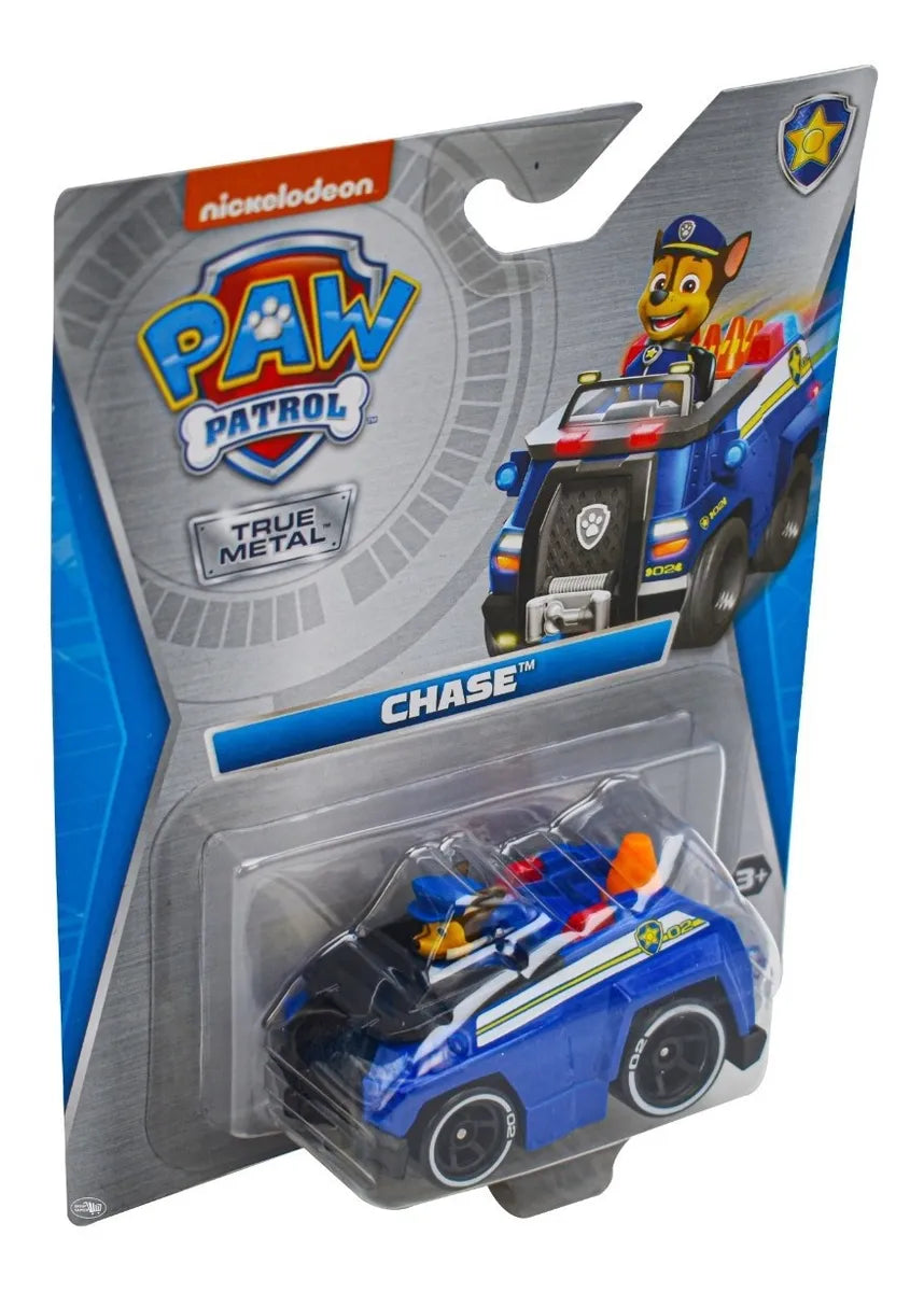 Paw Patrol Chase Llantas Blancas Metal True 7cm Spin Master Azul