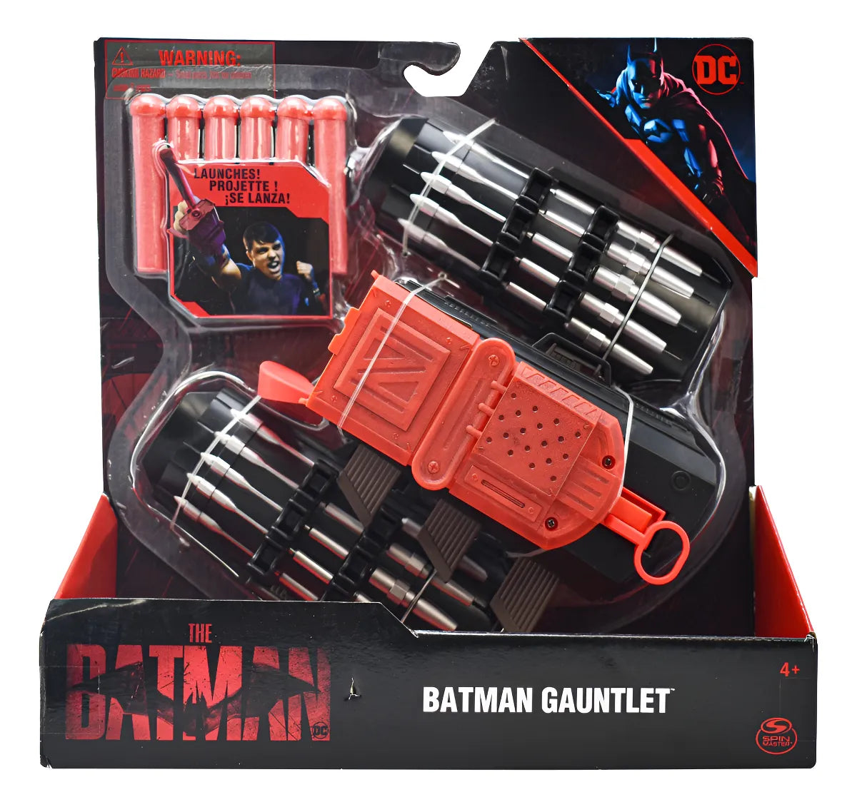 Dc The Batman Guantelete Lanzador 6 Dardos Spin Master Cd Negro/rojo