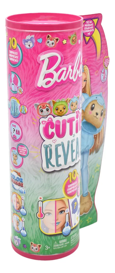 Barbie Cutie Reveal Oso Delfin 10 Sorpresas 30cm Mattel