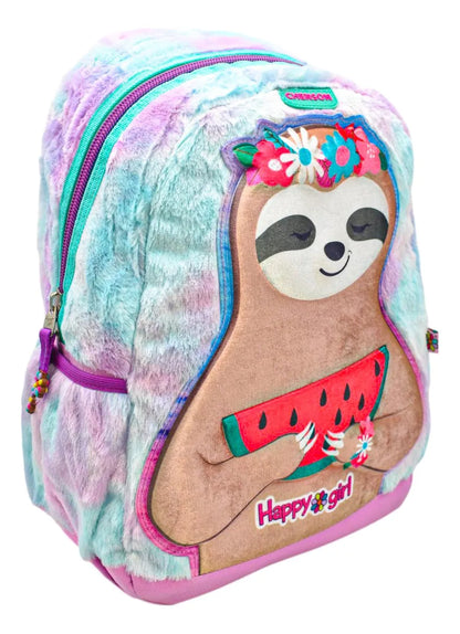 Mochila Happy Girl Perezoso Con Sandia 3d Primaria Chenson Con Detalle Multicolor Relieve