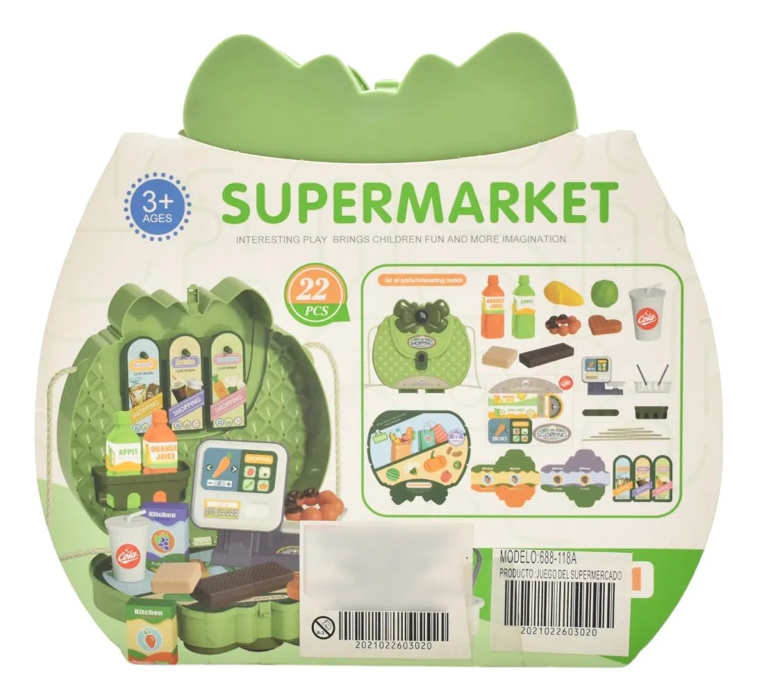 Supermercado Portatil 2 En 1 Cute Supermarket 22pz 688118a Verde