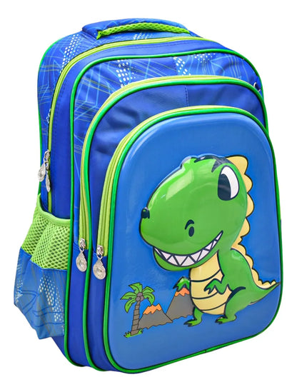 Mochila T Rex Kit 3pz Primaria Ll24bpp509 Con Detalle Azul 3d