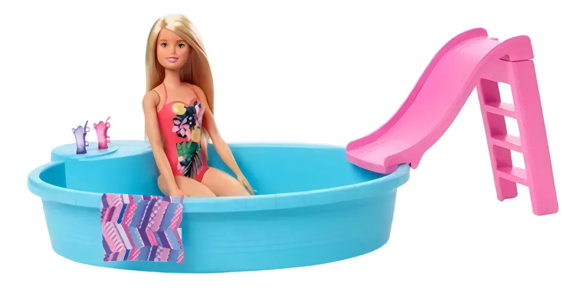 Barbie Piscina Pileta Con Muñeca Mattel Ghl91