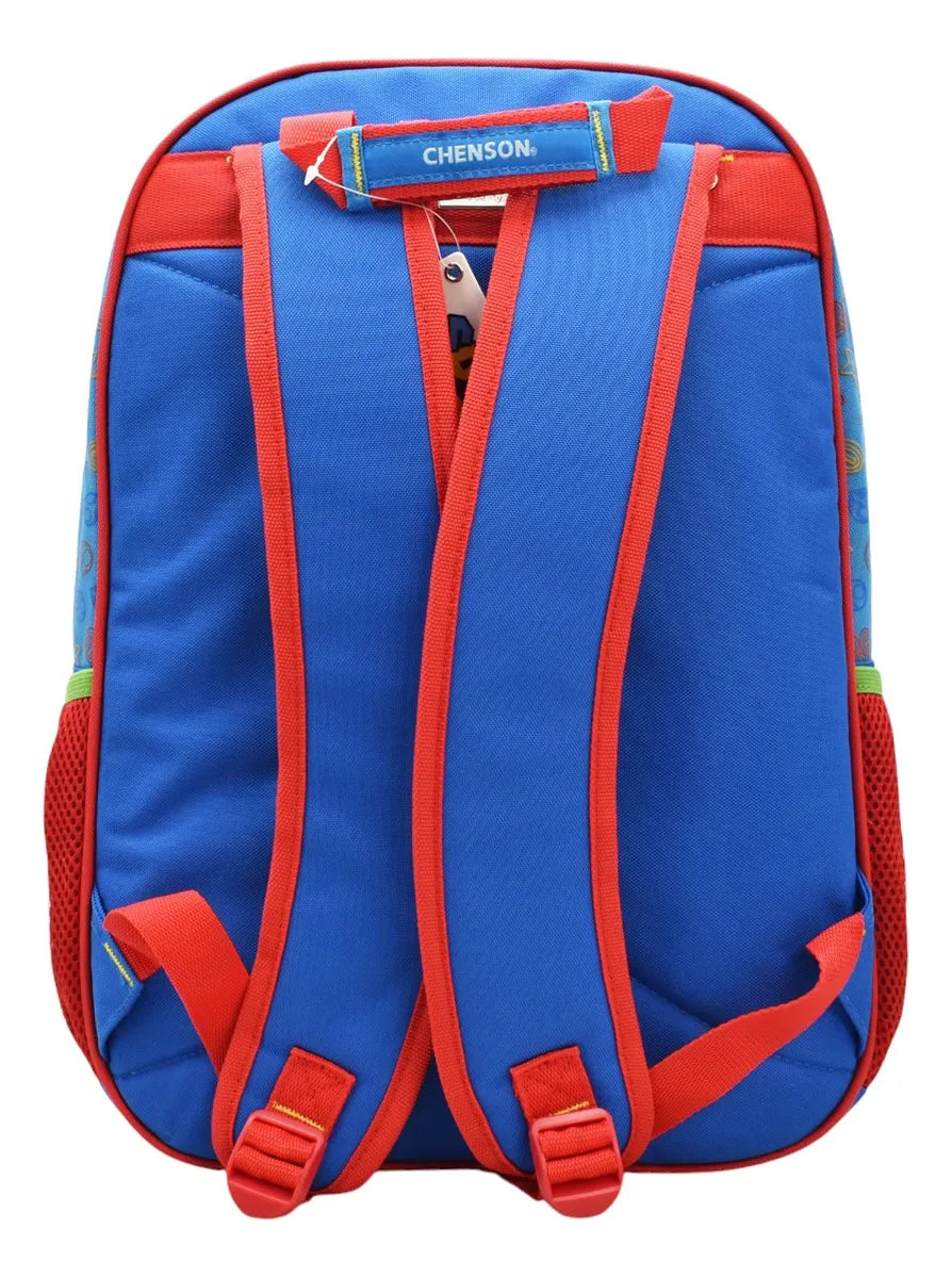 Chenson Super Mario Primary School Backpack and Pencil Case with Blue Printed Detail. Iridescent