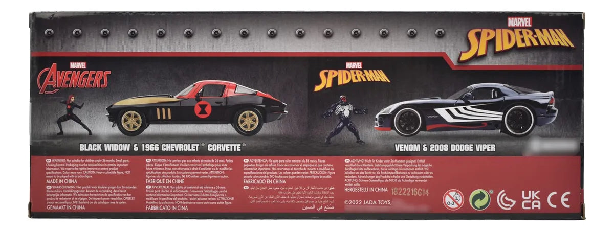 Venom Y Dodge Viper 2008 Die Cast Marvel Jada Toys Negro