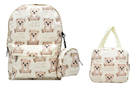 Mochila Kit 3 Piezas Little Bear Primaria Ll23bjm059 Beige Estampado