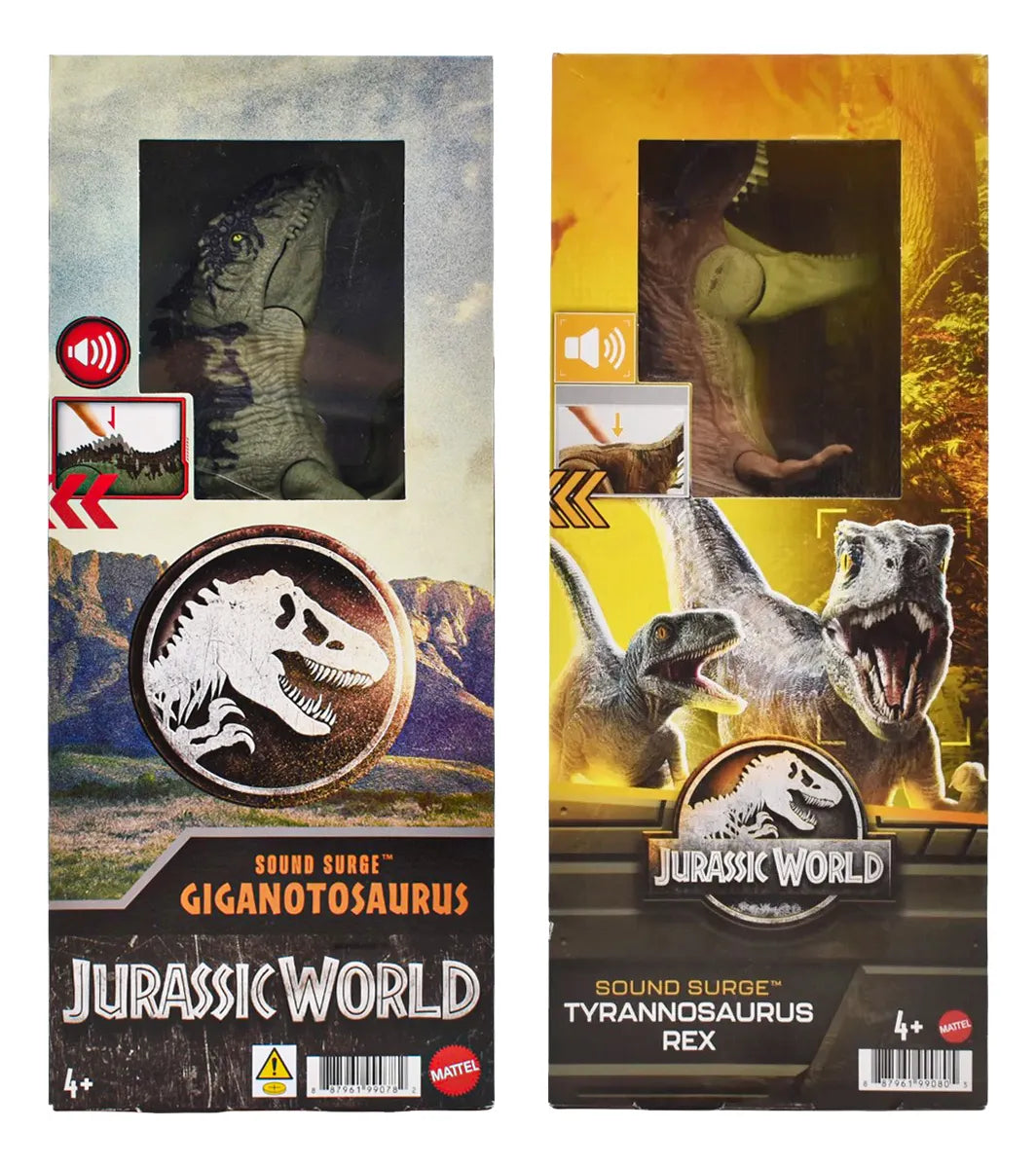 Jurassic World Sound Surge Pack 2 Figuras Con Sonido Mattel