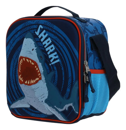 Mochila Con Ruedas Led Y Lonchera Shark Primaria Chenson Azul Impresion 3d