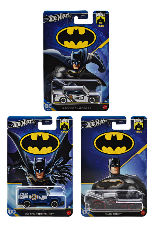 Hot Wheels Batman Hdg89 Pack 3 Vehiculos #3 Mattel Multicolor