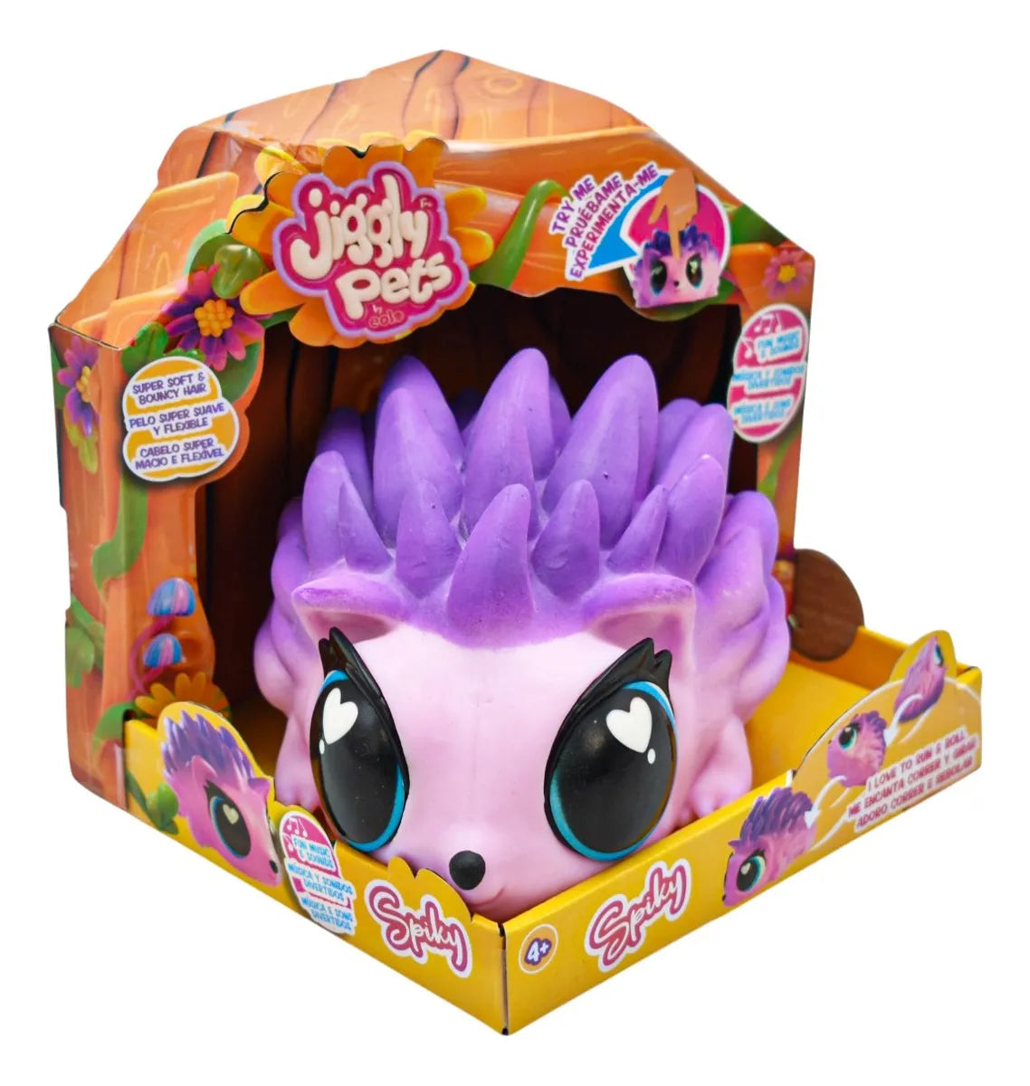 Jiggly Pets Erizo Spiky Con Sonidos Violeta Famosa Violeta