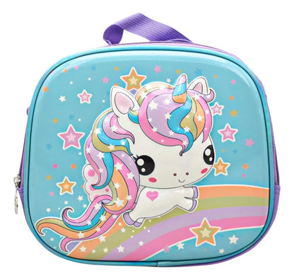 Lonchera Termica Unicornio Feliz Ll24bpp519 Detalle Azul 3d