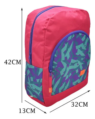 Mochila Escolar Estampada Rosa 17L BASIC CITY BP11OBC-01X