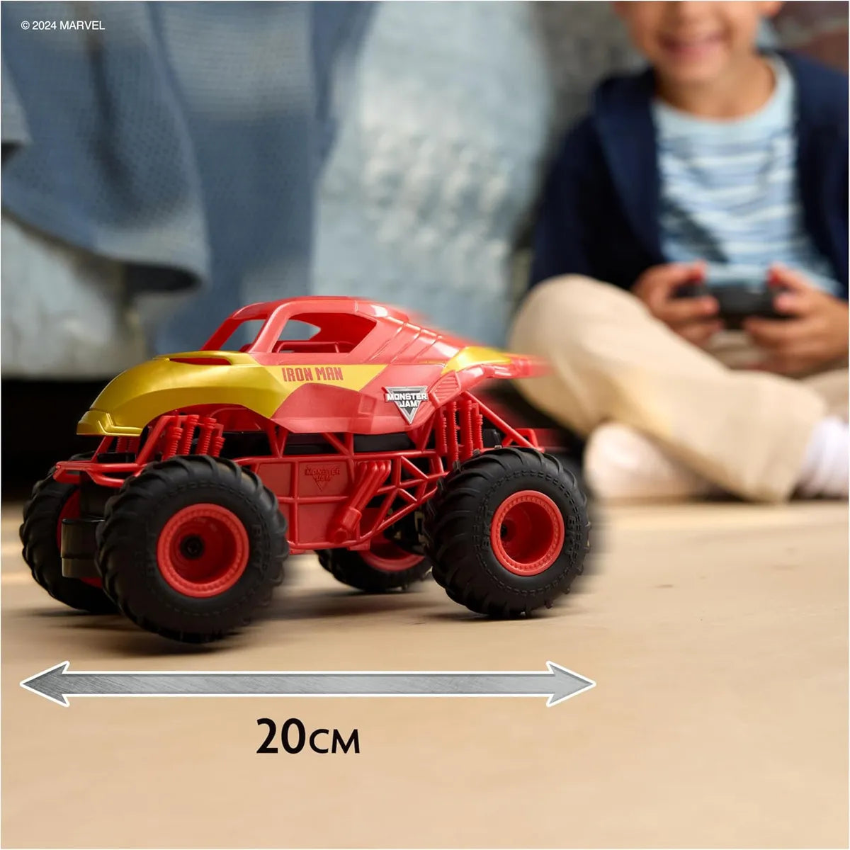 Monster Jam Marvel Vehiculo Iron Man Rc 1:24 Spin Master Rojo Iron Man