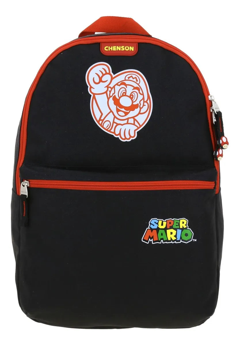Super Mario Backpack and Lunchbox for Primary School, MB66505 Chenson, Black Print