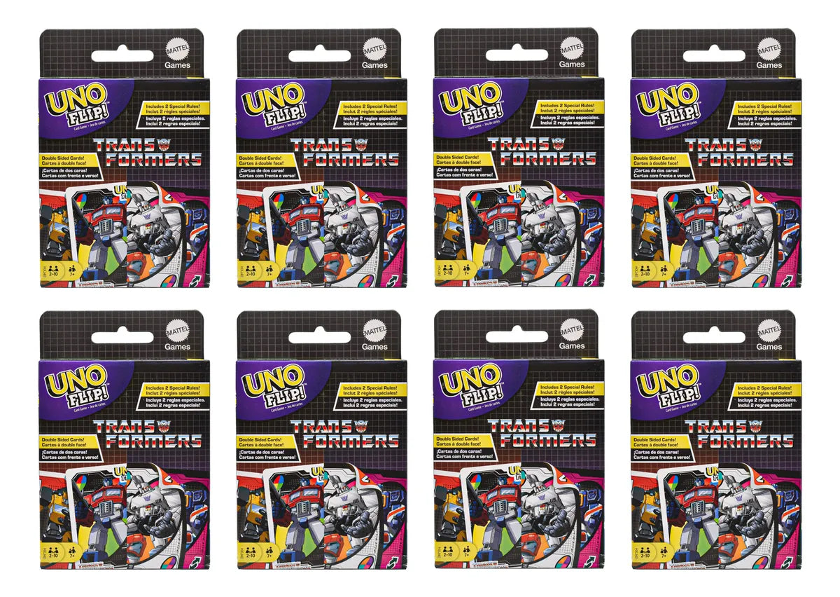 Uno Flip Transformers Juego De Mesa Pack 8 Piezas Mattel
