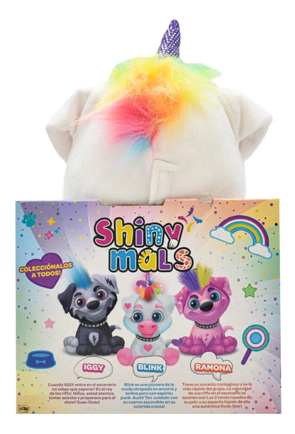 Shinymals Blink Peluche Con Sonido Punkymals 20cm Eolo Blanco