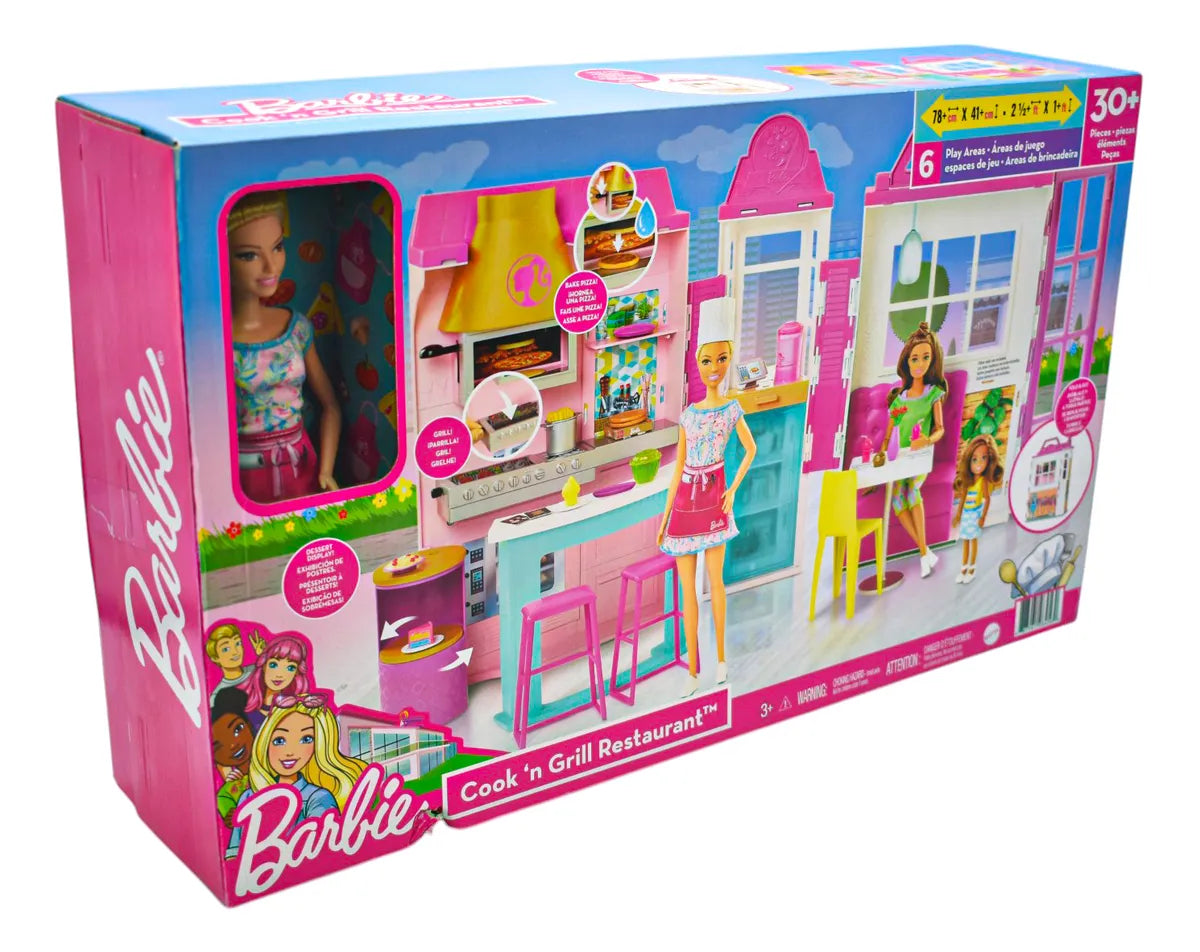 Barbie Cook N Grill Restaurant 30 Piezas Mattel Da