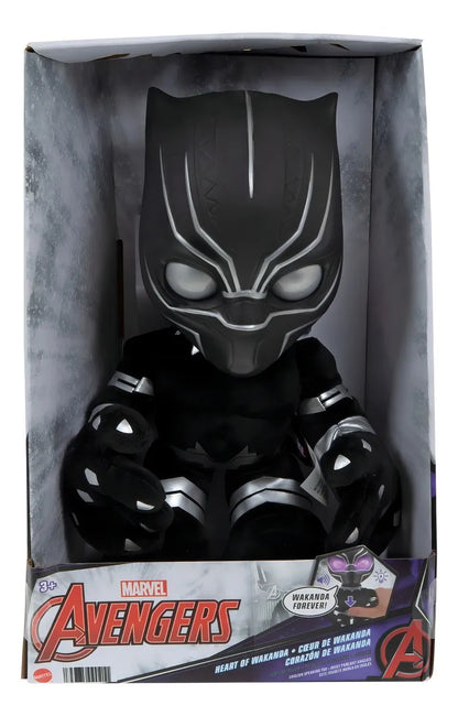 Marvel Black Panther Plush Toy with Lights and Sounds by Mattel