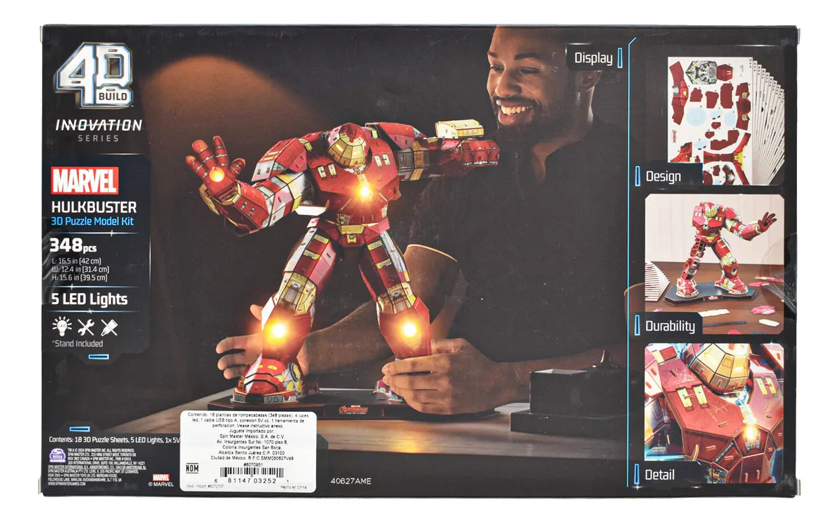 Marvel Rompecabezas 4d Pack Escudo Y Hulkbuster Spin Master