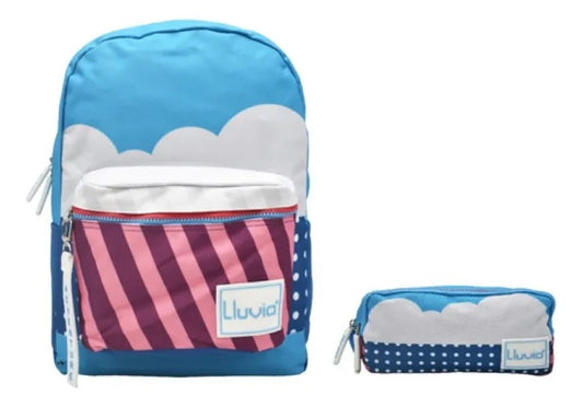 Mochila Lluvia Azul 14L Escolar Con Compartimento Para Laptop