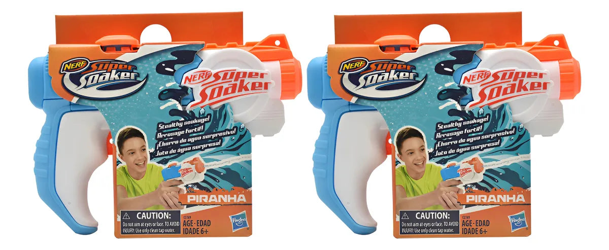 Nerf Super Soaker Piranha Pack 2 Pz Lanzador De Agua Hasbro Multicolor