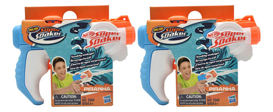 Nerf Super Soaker Piranha Pack 2 Pz Lanzador De Agua Hasbro Multicolor