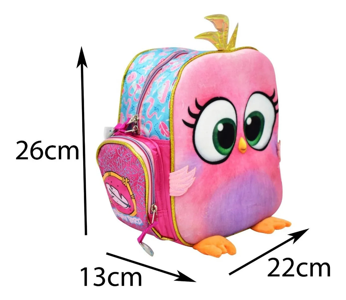 Lonchera Angry Birds Stella Terciopelo 3d Termica Yadatex Rosa Terciopelo/3d