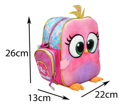 Lonchera Angry Birds Stella Terciopelo 3d Termica Yadatex Rosa Terciopelo/3d