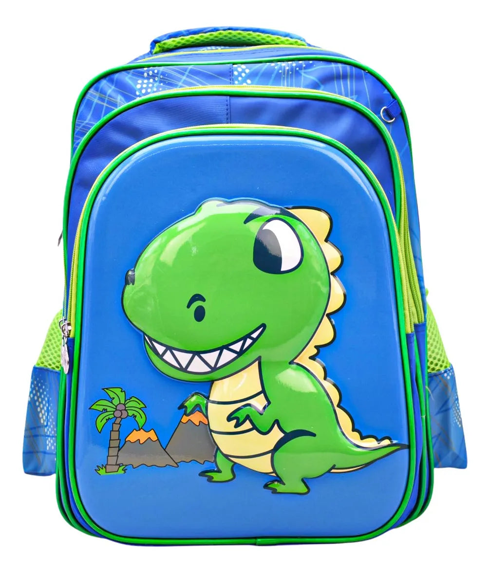 Mochila T Rex Kit 3pz Primaria Ll24bpp509 Con Detalle Azul 3d
