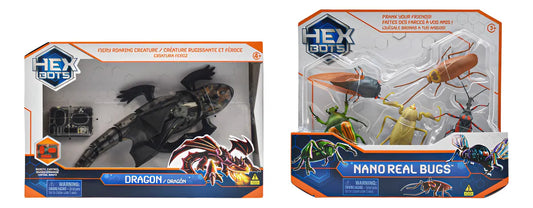 Hex Bots Pack 2 Sets Dragon Negro Y Nano Bugs Spin Master Dragón Negro