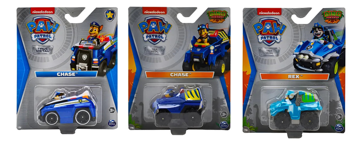Paw Patrol Basico Y Dino Recue 3 Vehiculos Spin Master Chase Y Rex Multicolor