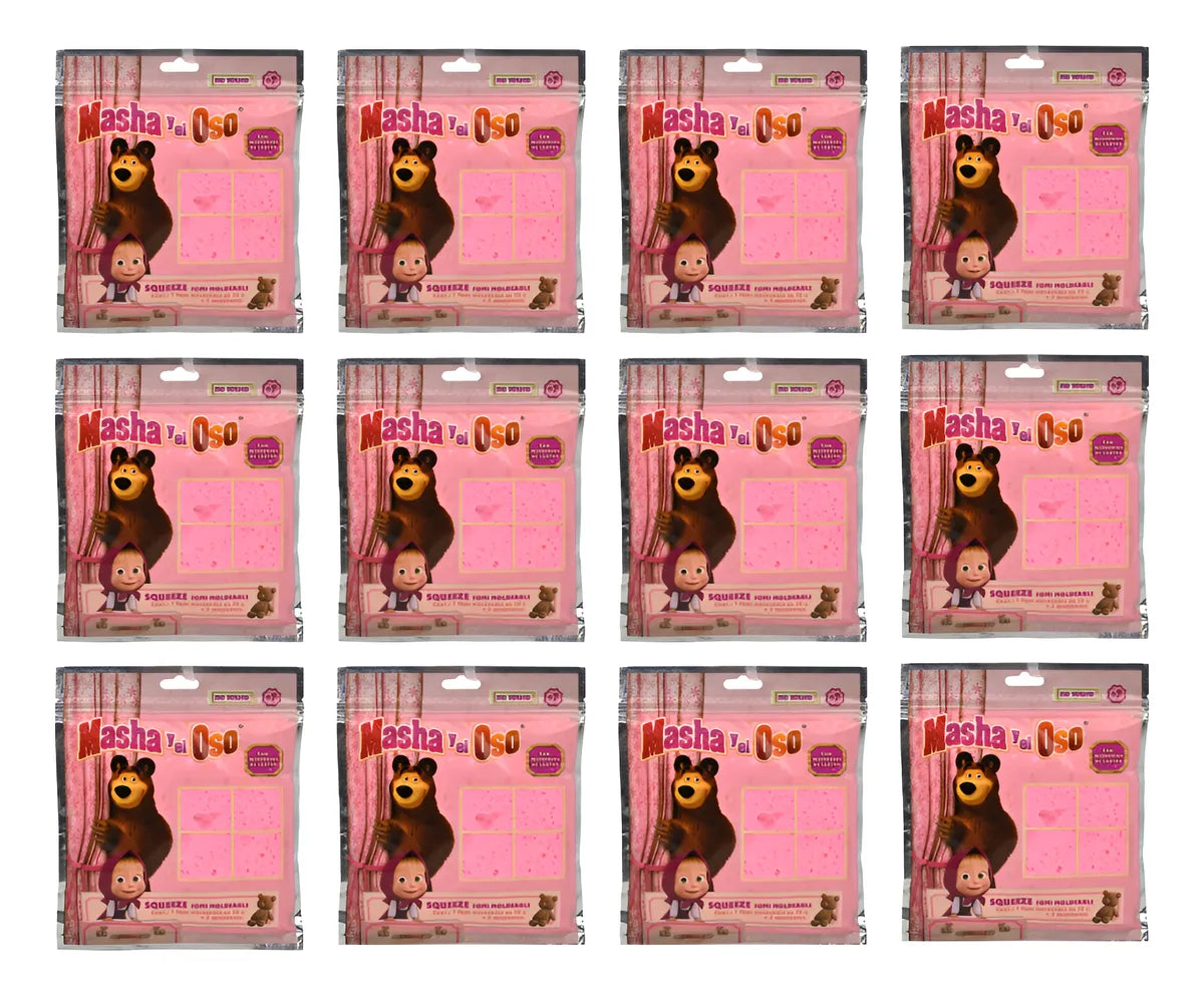 Masha Y El Oso Foami Moldeable Pack 12 Pzas Bestway Rosa