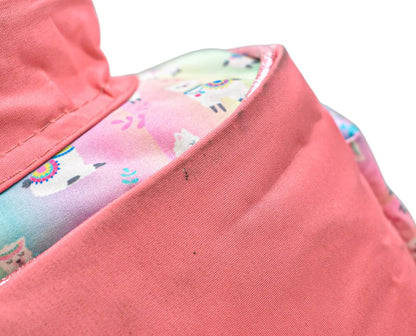 Mochila Kit 3 Pz Llama Smile Primaria Ll20bpi06 Detalle Rosa 3d